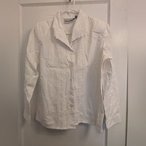 Vintage Diversity embroidered pintuck blouse